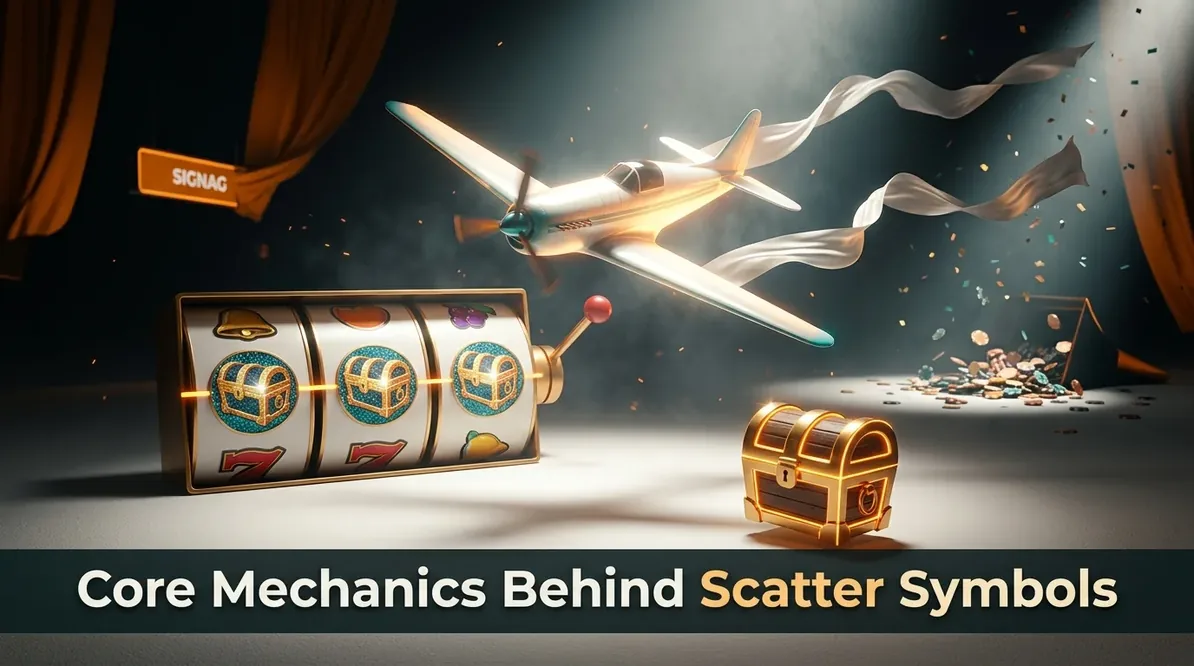 Slot payline showing scatter symbols' core mechanics.